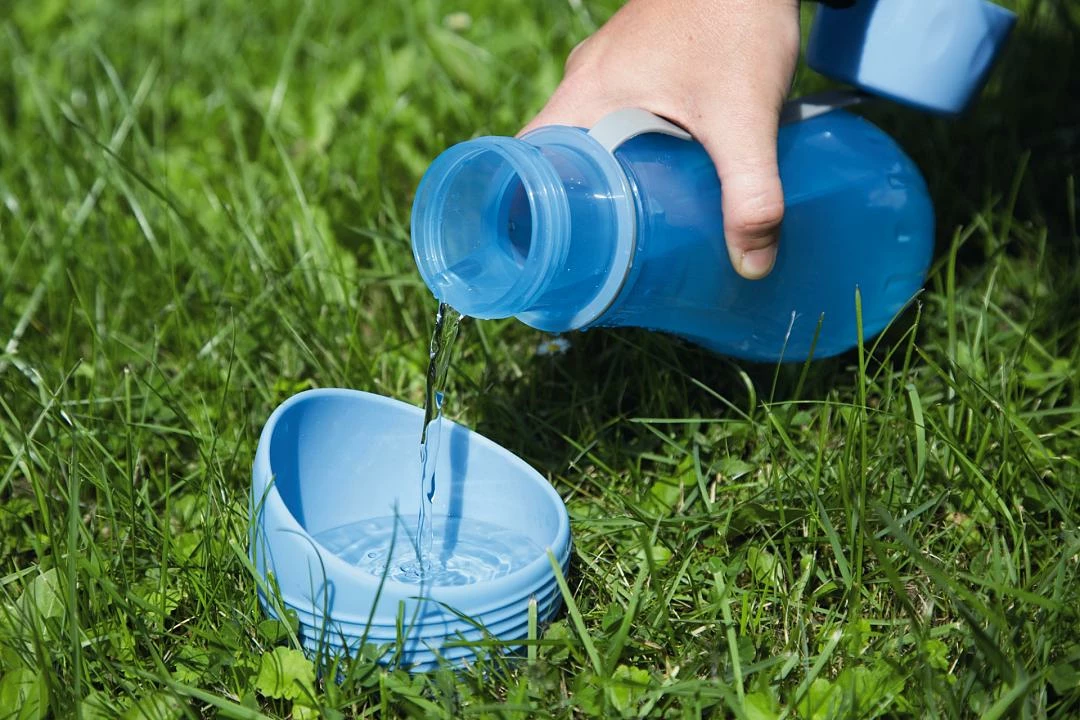 Beeztees Draagbare Drinkset Aventura Blauw 850 Ml - Afbeelding 4