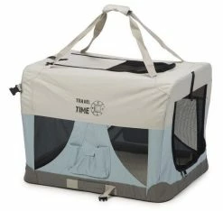 Beeztees Nylon Bench Travel Time Lichtblauw