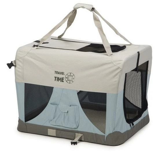 Beeztees Nylon Bench Travel Time Lichtblauw