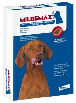 Milbemax Kauwtablet Hond > 5 Kg 4 St