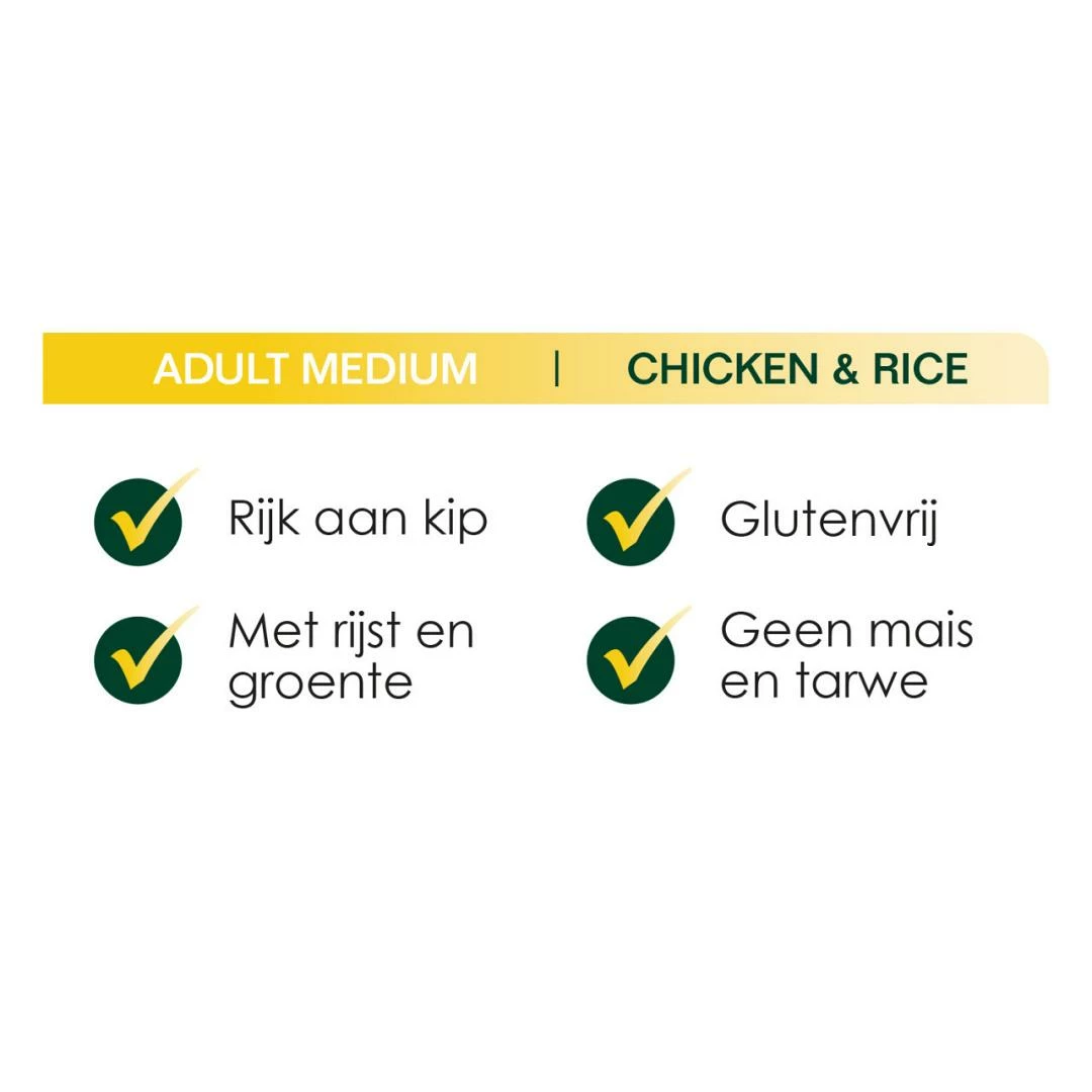 Premium Care Original Adult Medium Chicken & Rice 12 Kg - Afbeelding 2