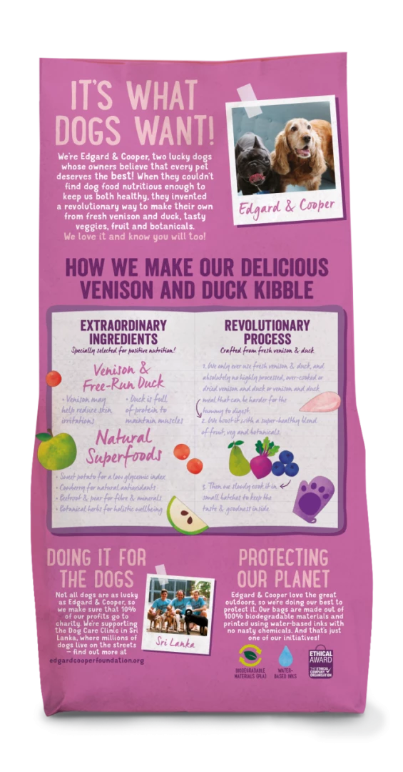 Edgard & Cooper Hondenvoer Adult Hert En Eend 7 Kg - Afbeelding 2